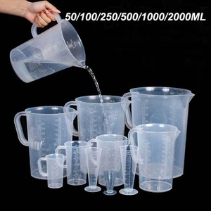 Química Plástica 50-2000 ml Cristalería Laboratorio Tazas Gruesas Vaso Volumen Grabado - Imagen 1 de 11