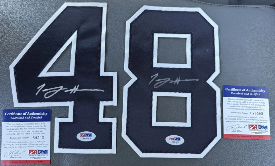 RARE Tommy Hanson #48 (d: 2015) Atlanta Braves Jersey Number AUTOGRAPHED PSA COA - Image 1 of 4