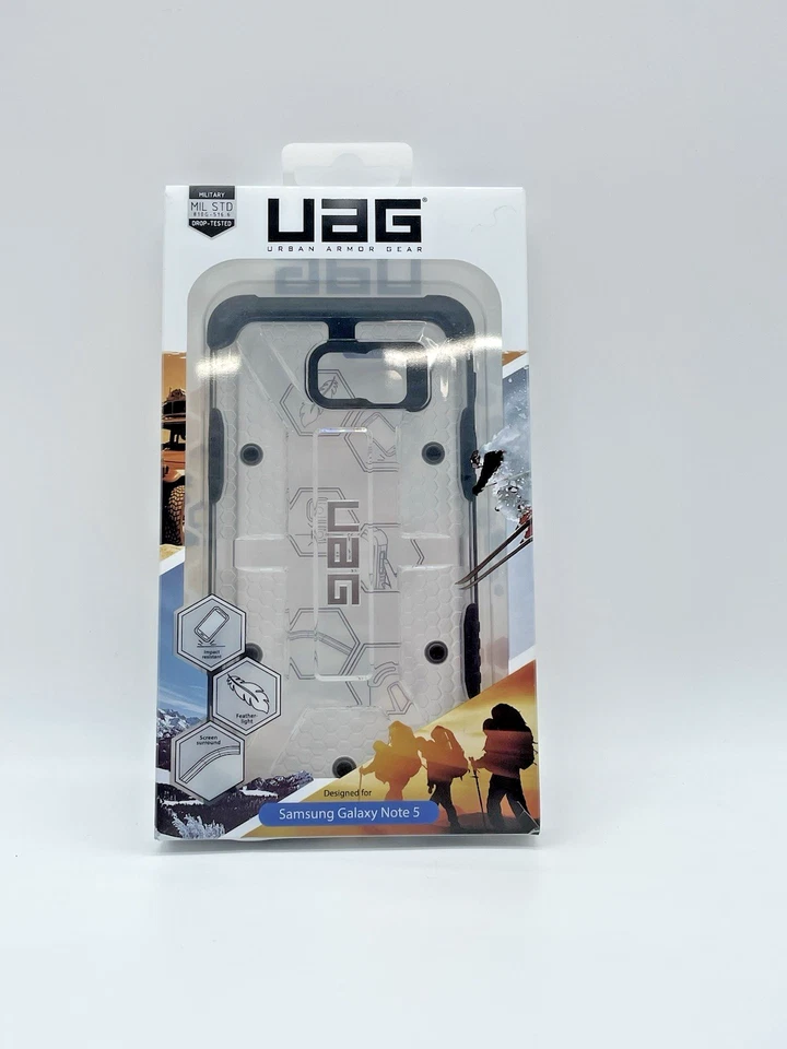 UAG 外壳 保护套 适用于三星 Galaxy Note 5 保护膜 - 透明/黑色 - 全新 — 第 1/4 张图片