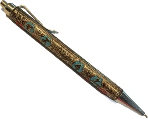 VINTAGE SABRA ISRAEL INK PEN SOUVENIR RED TEAL - Picture 1 of 13