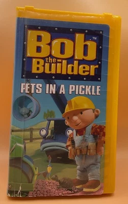 Bob the Builder - Pets in a Pickle VHS 2001 Small Clamshell Yellow Tape - Image 1 of 3