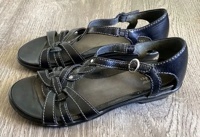 Zapatos Dansko Mujer Talla 8.5 EE. UU. Calliope 39 EU Negro Sandalias Cuero Ajustable Foto 1 de 4