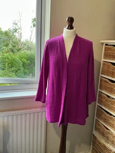 Kim & Co Boucle Knit Edge-to-Edge Cardigan/Jacket in Orchid - Size S - Picture 1 of 3