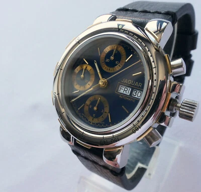 Reloj cronógrafo automático Jaguar clásico accesorio coche de carreras deportivo hecho en Suiza Foto 1 de 4