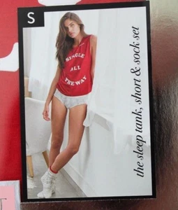 Victoria's Secret Sleep Tank Shortie Calcetín Conjunto Talla S Caja de Regalo de Vacaciones - Imagen 1 de 4