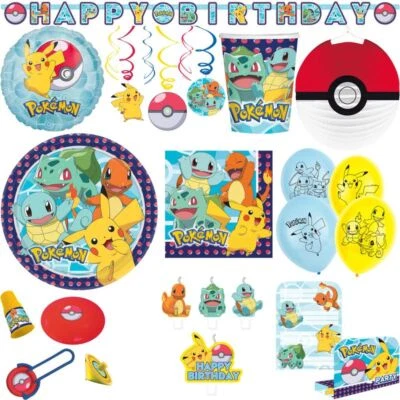 Set Di Decorazioni Per La Festa Di Compleanno Di Pokemon Pikachu - Immagine 1 di 2