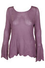 Style & Co Antique Mauve Long-Sleeve Crocheted  Crew Neck Sweater XXL