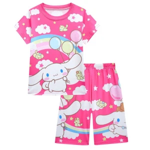 Cinnamon dog 3-10-year-old girls' sleepwear set, boys' short sleeved casual set - Picture 1 of 26