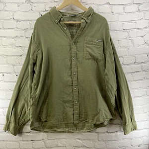Eddie Bauer Flannel Shirt Mens Sz XL Army Green Button Down Classic Fit - Picture 1 of 8