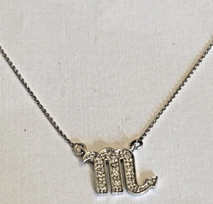 .07 Ct Real Diamond 10K  White Gold Zodiac Sign Medallion Pendant Necklace 18" - Picture 1 of 13