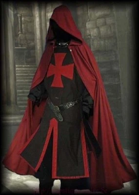 Vestido medieval renacentista caballeros templarios disfraz túnica y capa sin mangas Foto 1 de 2