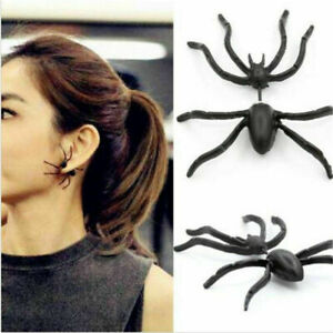 Gothic Women Earrings Ear Stud Earrings Cuff Gift Punk Black Spider