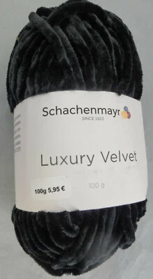 (59,50 €/kg): 100 g Schachenmayr LUXURY VELVET: Chenille Fb.99 schwarz #4845 - Bild 1 von 2