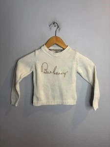 Burberry Crew Neck Knit Embroidered Sweater Boys Size 4Y Beige 5466 - Picture 1 of 5