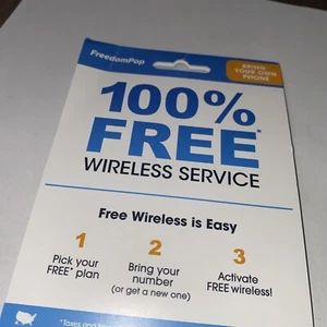 FreedomPop Bring Your Phone SIM Kit Free Ship Wi-Fi Calling Call iPhone Yellow - Photo 1 sur 7