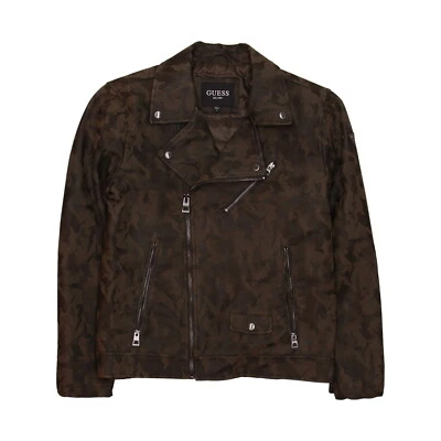 Guess Mens Olive Camo Camo Faux Leather Jacket $240 - Image 1 of 3