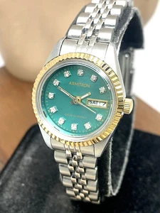Armitron Women's Watch 75/2475 Green Dial Day Date Quartz Two Tone Steel 25mm - Picture 1 of 13