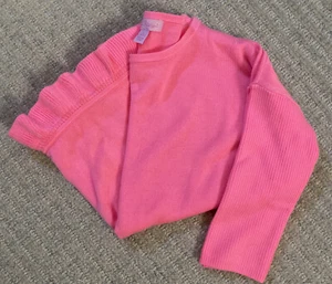 lilly pulitzer girls hot pink sweater, Boxy cut 3/4 sleeve knit girls L (8-10) - Picture 1 of 8