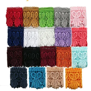 Guipur de encaje Venecia de 1,75" de ancho 20 colores rojo verde lila negro azul marino por yarda - Imagen 1 de 21