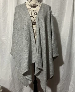 isabel maternity Open Front, Gray Wrap Shawl, Poncho, Cozy Sweater, OS - Picture 1 of 6
