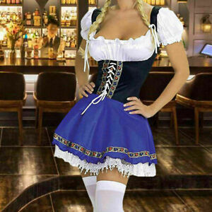 Ladies Oktoberfest Octoberfest German Beer Maid Wench Festival Costume 12-14