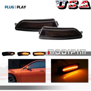 For 2011-23 Chrysler 300 Smoked W/ Amber LED Side Mirror Sequential Signal Light - Picture 1 of 11