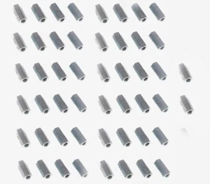 Paquete de 50 tuercas de acoplamiento hexagonal de 3/4" de largo con placa de zinc NCUP #10C000STLZN - Imagen 1 de 1