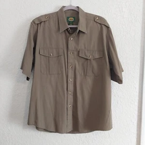 Cabelas Shirt Mens Size XL Brown Taupe Button Up Short Sleeve Hiking Outdoor - Bild 1 von 6