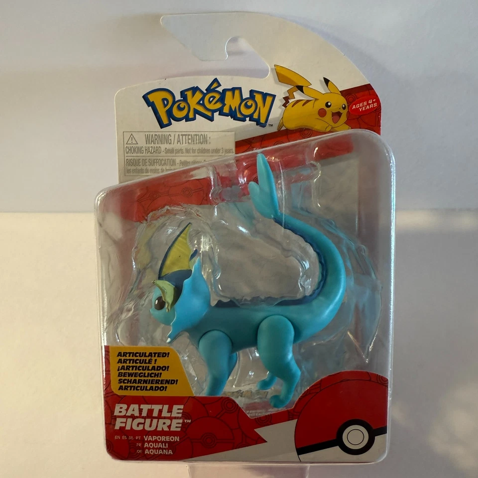Paquete de figuras de batalla Pokémon Vaporeon - Figura de acción Jazwares Nintendo 2023 NUEVO Foto 1 de 3