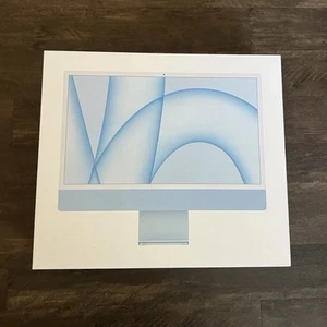 iMac 24 Inch Blue 2023 4.06 GHz M1 8-Core CPU 8-Core GPU 8GB 256GB SSD Excellent - Afbeelding 1 van 12