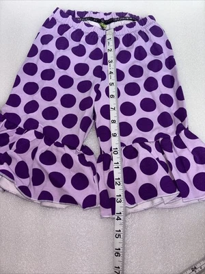 Pantalones de lunares morados hechos a mano para niños pequeños Foto 1 de 2