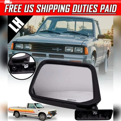 Espejo retrovisor de puerta lateral izquierdo negro para camioneta Nissan Datsun 720 SD23 1980-1986 Foto 1 de 4