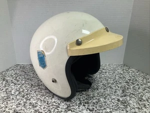 Casco Campana Cara Abierta Años 70 De Colección con Visera Campana Fibra De Vidrio Rt - Imagen 1 de 6