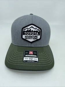 Toyota Hat Snap Grey Green Bin Black Logo Patch Cars Trucks Adventure Outfitters - Picture 1 of 5