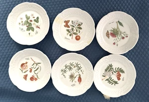 Set of 6 Philippe Deshoulieres Lourioux "Fruit Blooms” Canape Plates - Picture 1 of 15