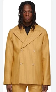 Brandneu mit Etikett Herren SEFR exklusive goldene Nadelstreifen HAMRA Blazer Jacke Größe L - Bild 1 von 6
