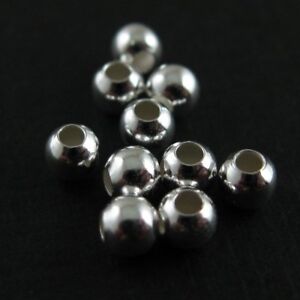 925 Sterling Silver 6mm Smooth Round Beads (Sold Per 5 Pieces)