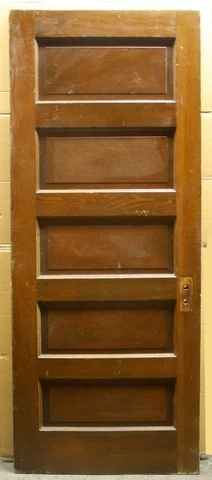 2 avail 30"x78" Antique Vintage Old Salvaged Interior Wood Wooden Door 5 Panels Cover