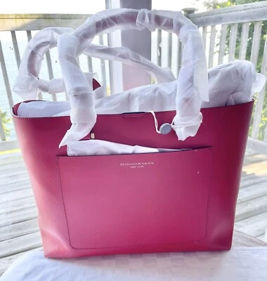 Bolso de Mano Donna Karan New York Mujer Karla Cuero Rojo Nuevo Con Etiquetas $278 Foto 1 de 4