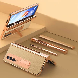 For Samsung Galaxy Z Fold4 Metal Stand Case Built-in Screen Protector+Stylus Pen - Picture 1 of 4