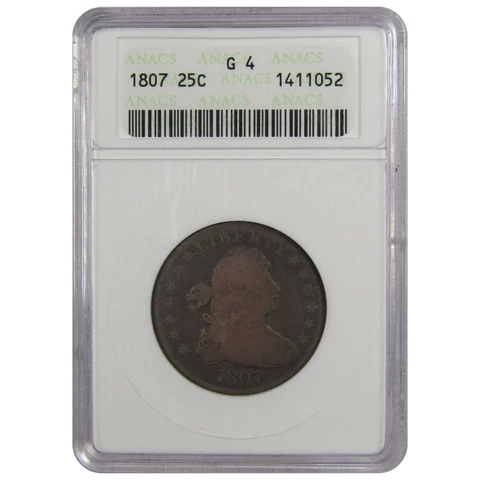 1807 Draped Bust Quarter G 4 ANACS 89.24% Silver 25c SKU:IPC8358 Cover