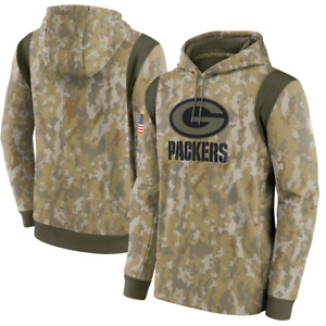 Green Bay Packers Camo 2021 Salute To Service Therma Performance Pullover Hoodie