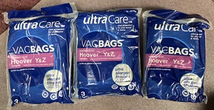X3 Ultra Care Vac Vacuum Bags Hoover Uprights Y&Z Standard Filtration 9 Bags - Picture 1 of 2