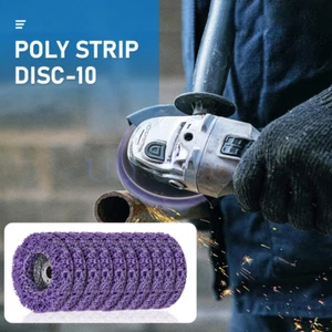 10 x 125mm x 22mm Poly Strip Disc Wheel Paint Rust Removal Clean Grinder Polish - Picture 1 of 10