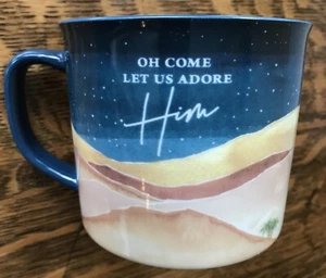 SLEIGH BELL BISTRO “Oh Come Let Us Adore Him” Jumbo Mug Coffee Cup 16 oz - Picture 1 of 13