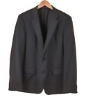 Hugo Boss Navy Blue Chevron Woven Wool Slim Fit Blazer Sport Coat Jacket 40 R
