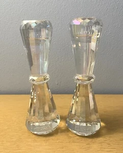 "Juego de 2 portavelas de cristal de 6"" Simon Designs LEER POR FAVOR" - Imagen 1 de 16