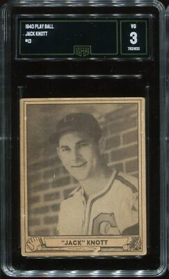 1940 Play Ball R335 #13 John Knott Chicago White Sox - GMA 3 VG  - Image 1 of 2