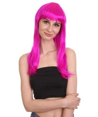 Women Glamour Collections Sexy Cosplay Party Neon Fuchsia Wig HW-702 - Image 1 of 4