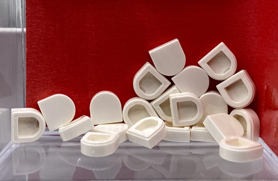 Lego Parts Lot x (20) Ct ~ White Tile, Round 1 x 1 Half Circle ~ No 24246 - Image 1 of 1